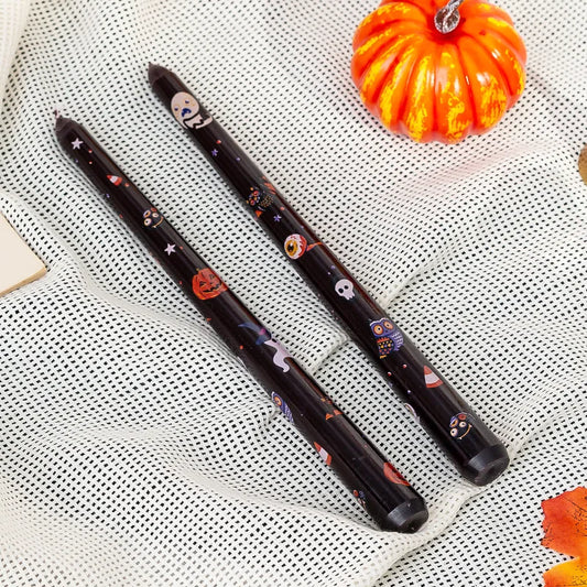 2026 Halloween Soy Wax Pumpkin-Shaped Printed Taper Candles – Spooky Decor & Festive Gift