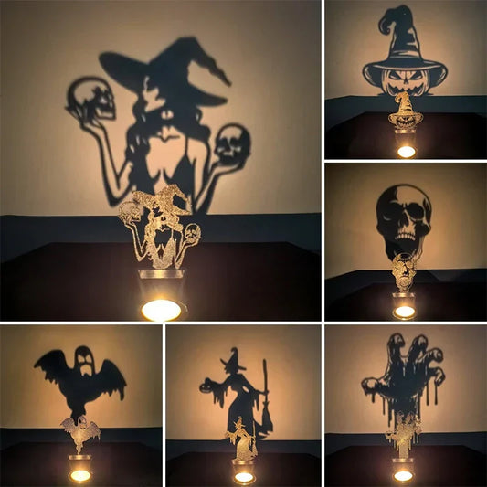 2025 Halloween Projector Shadow Candle Holder – Horror Candlelight Decor & Photo Prop
