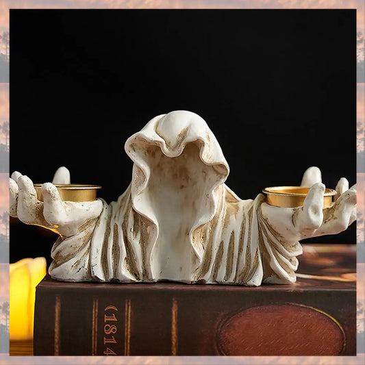2025 Trend Ghost Candle Holder – Vintage Resin Halloween Table Decor