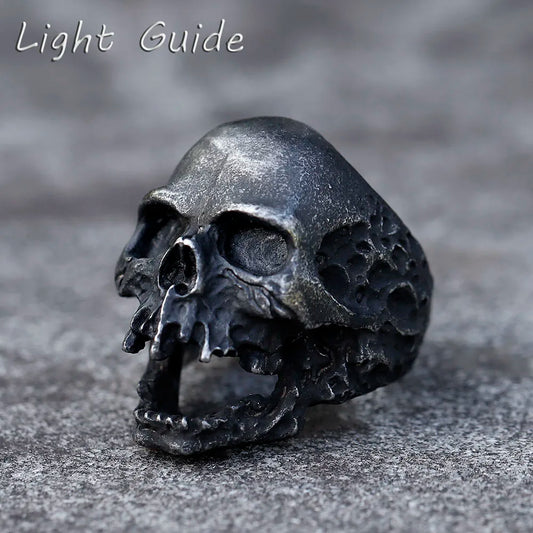 2022 NEW Men's Skull Ring – Large Fierce Vintage Punk Biker Jewelry in 316L Stainless Steel