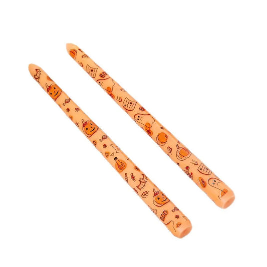 2026 Halloween Soy Wax Pumpkin-Shaped Printed Taper Candles – Spooky Decor & Festive Gift