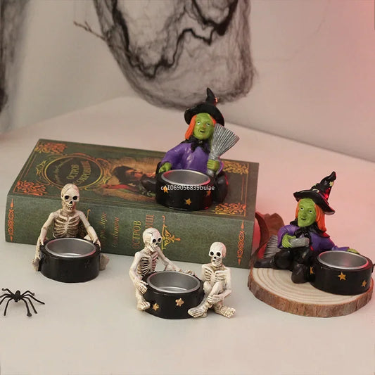 1pcs Halloween Skull Candle Holder